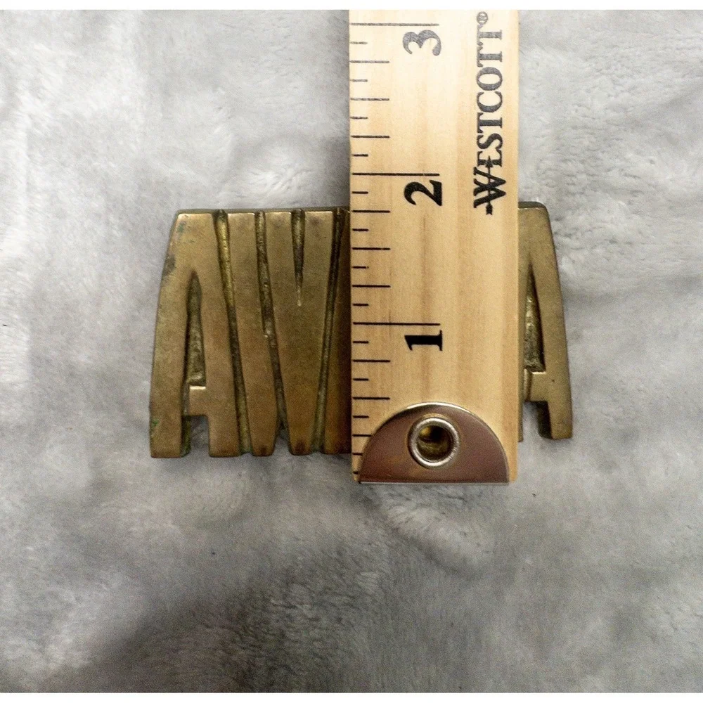 Solid Brass Gold AWANA Western Utility Belt Buckle for Men 2.75
